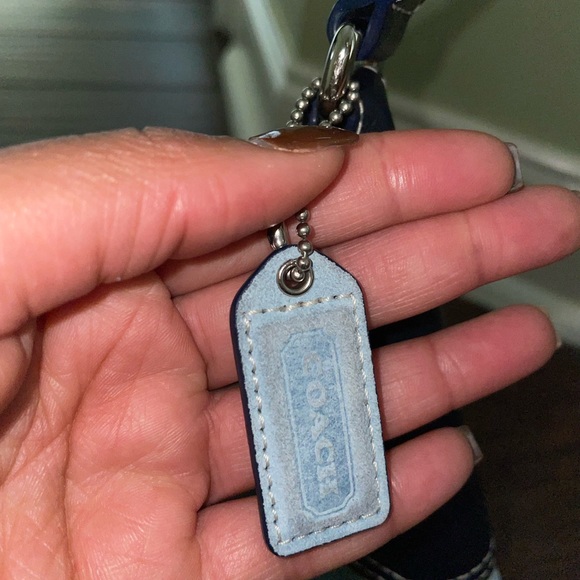 VTG COACH Ergo Blue Suede Hobo Buckle Front 90s Y2K Purse Jackie Style - Picture 10 of 10